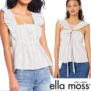 Ella Moss Carol Multi Striped Pastel Top NWT Me
